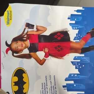 Kids Harley Quinn Jester Costume - Red and Black - NWT Size 3-4T